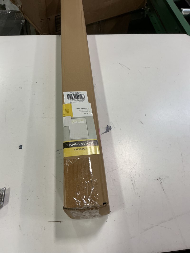Condition photo showing New/Like New for No Tools No Drill Cordless Roman Shades for Indoor Windows 100% Blackout, for Window Size 30" W × 64" H White White 30" W × 64" H