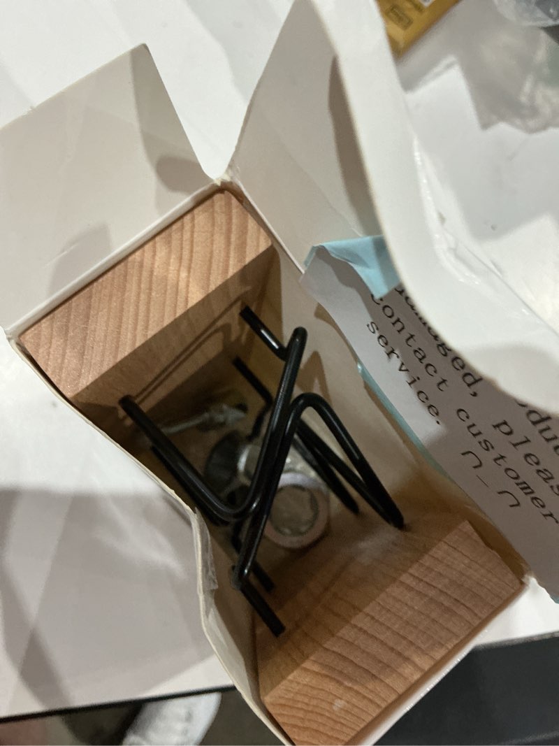 Condition photo showing Good Condition for amyhill 2 pieces wood business card holder for desk wooden business card display stand postcard holder for office home desktop (light wood color, black)