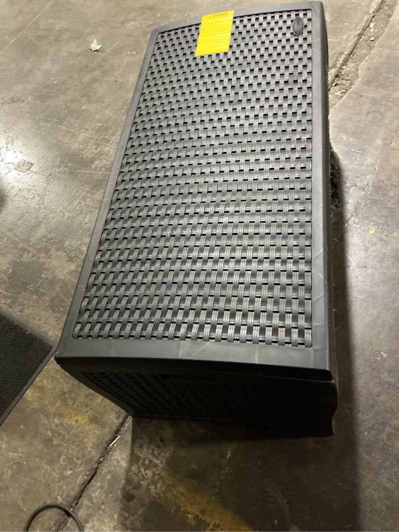 Condition photo showing Good Condition for plastic deck box 100-gallon black plastic deck box