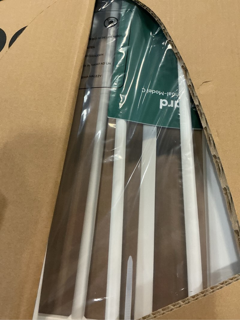 Condition photo showing New/Like New for babelio safety gate door fits for stairs, narrow and wide doorways with auto close, easy install, no drilling, pressure mounted for baby, child, pets, dog/puppy, 26''-40'', white white 30"tall 26"-40" wide