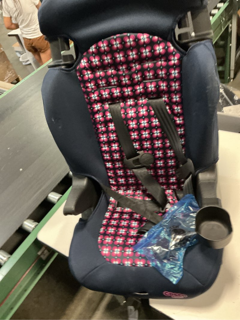 Condition photo showing As Is for cosco kids finale 2-in-1 booster car seat, peony tiles, toddler, unisex