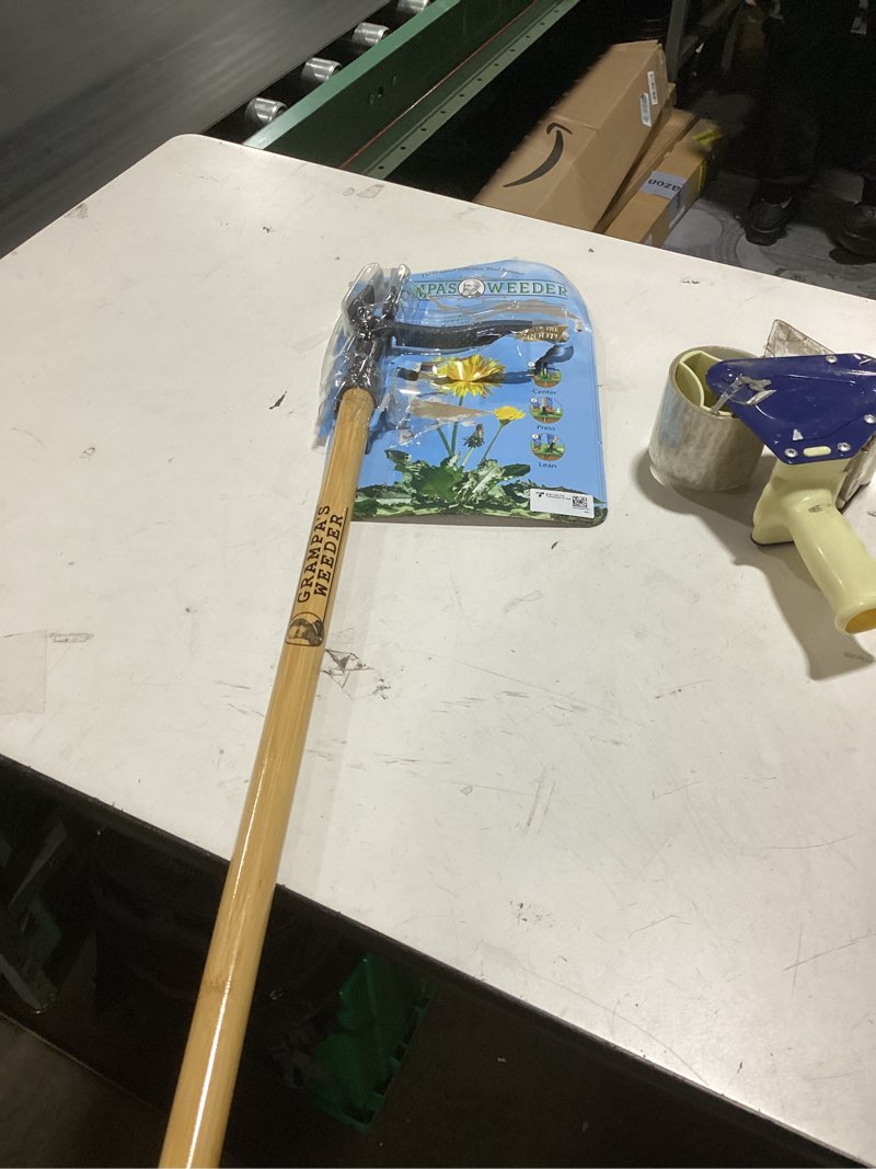 Condition photo showing Good Condition for grampa s weeder - the original stand up weed puller tool with long handle - made with 4-claw steel head design - easily remove weeds without bending  pulling  or kneeling