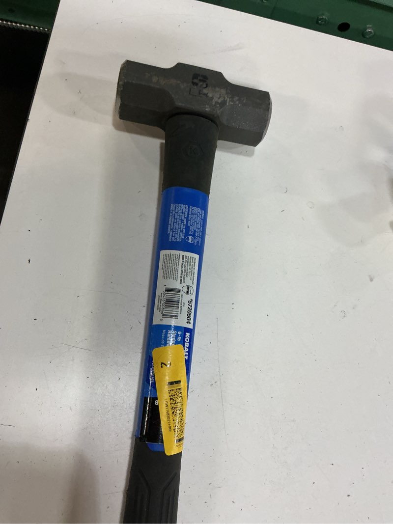 Condition photo showing As Is for kobalt sledge 6-lb polished face steel head fiberglass demolition sledge hammer