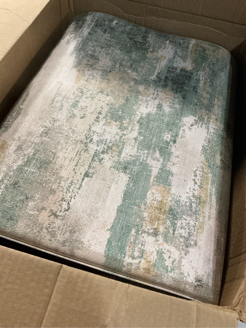 Condition photo showing As Is for Collive Anti Fatigue Mats for Kitchens Floor, Abstract Non Skid Kitchen Rugs Sets of 2 Green Modern Standing Mat, Foam Cushioned Comfort Carpet for Office, Sink, Home Decor, 17"x59"+17"x29" Sage Green 17.3"x59"+17.3"x29"