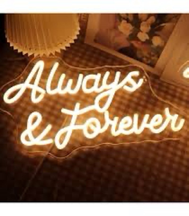 45.5" super large always and forever neon sign big with remote dimmer, three-pieces free combination