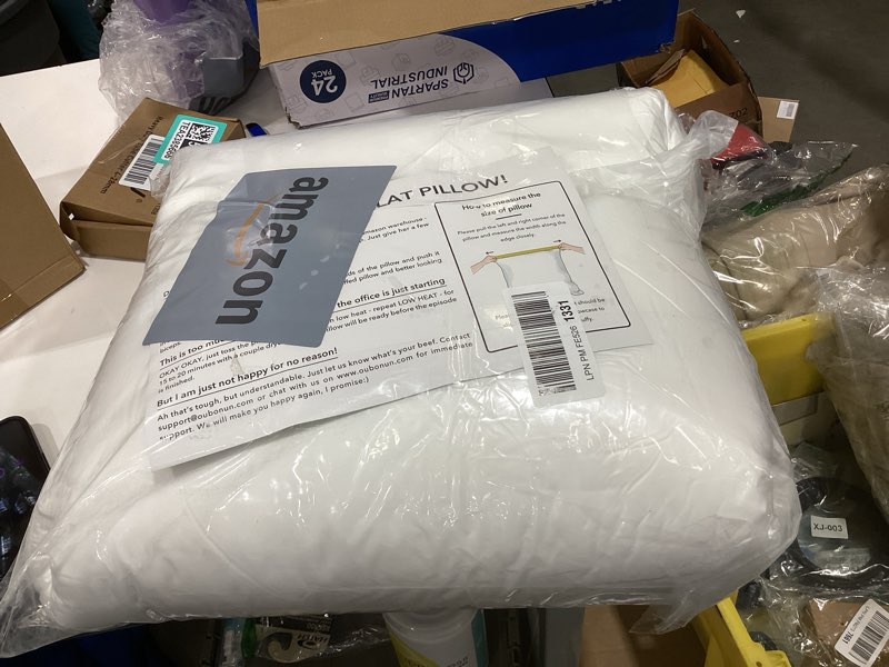 Condition photo showing New/Like New for Oubonun 22 x 22 Throw Pillow Inserts (Set of 2) with 100% Cotton Cover - 22 Inch Square Interior Sofa Decorative Pillow Insert Pair - White Couch Pillow 22x22 Inch (Pack of 2)