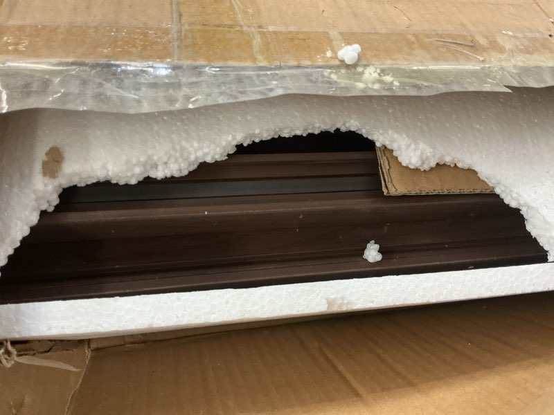 Condition photo showing As Is for ccboyshardware 48x80in accordion door interior,pvc sliding folding doors with lock,divider door with hardware,brown waterproof brown 48x80in