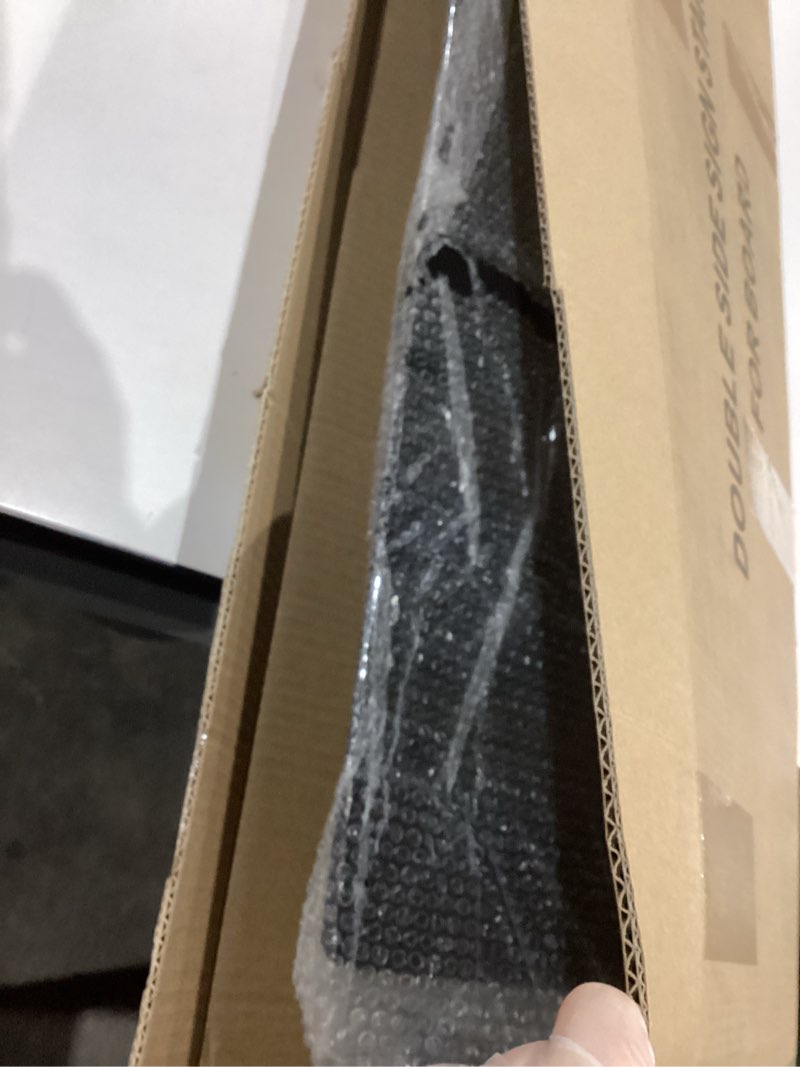 Condition photo showing As Is for 2Pack Poster Stand for Display, Heavy Duty Floor Standing Sign Holder, Double-Sided Poster Board Stand, Adjustable Height Up to 80 inch, Outdoor Banner Stand for Board & Foam Display, Black 2 Pack Poster Stand