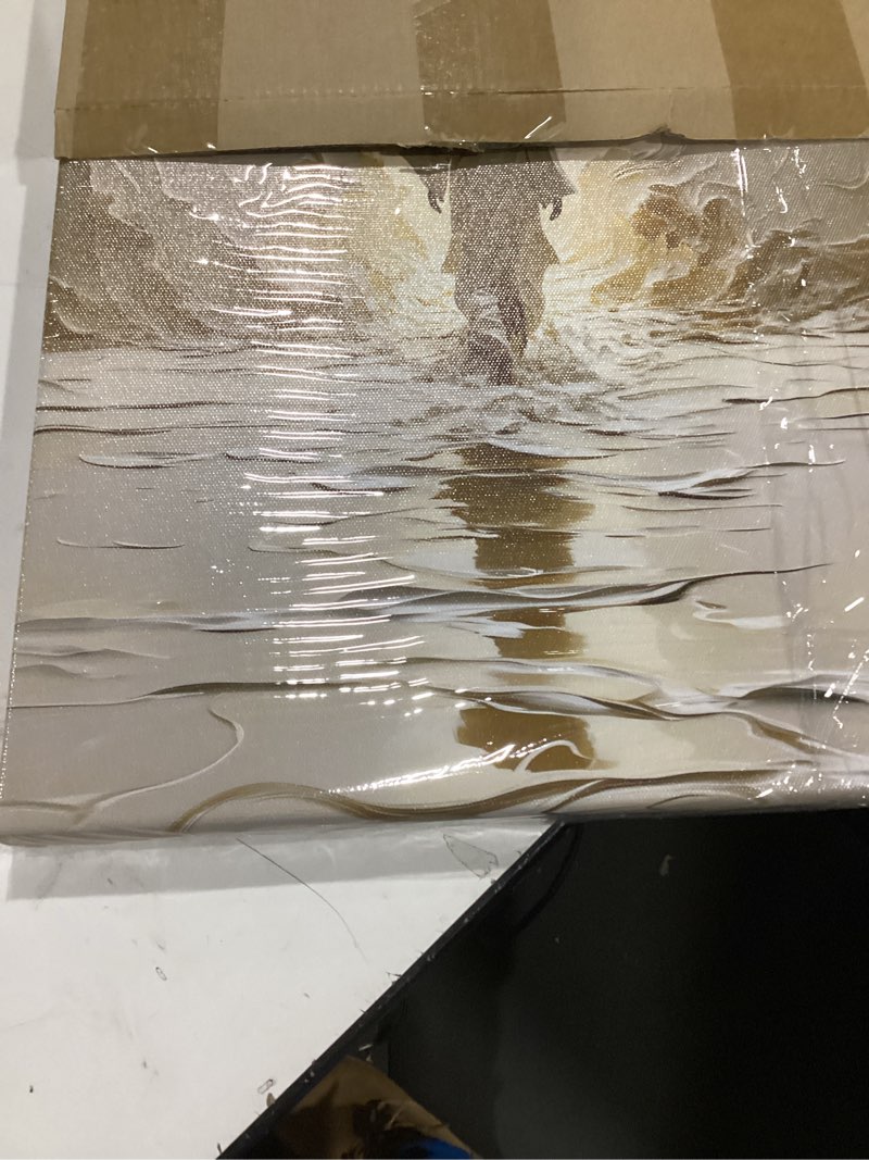 Jesus Walking on Water Canvas Wall Art Christian Footprints Jesus Wall Decor Pictures Abstract Moder