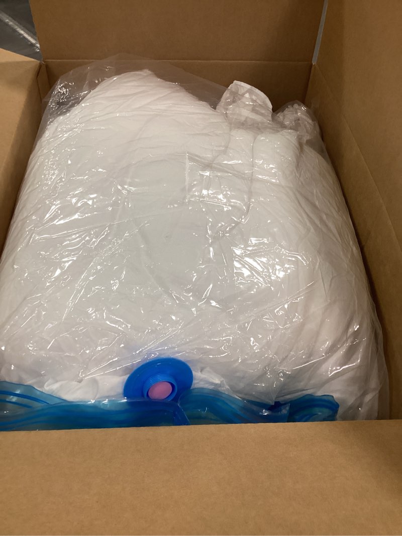 Condition photo showing As Is for QSH White Ruffled Comforter Twin Size,3PCs Farmhouse Shabby Boho Chic White Bedding Comforter Twin Vintage Lightweight Fluffy Microfiber Bedding Set Twin White