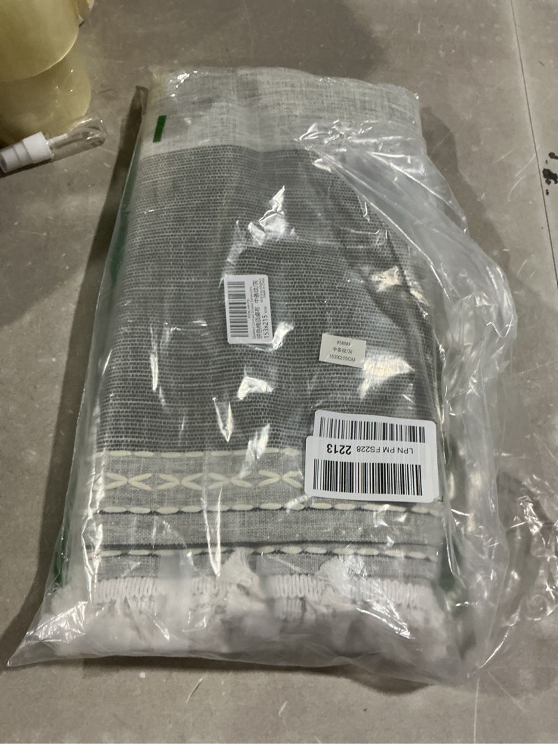 Condition photo showing Good Condition for zeemart contrast linen table cloth rectangle table cloths 60x84 inch mid-stripe green, farmhouse style heavy weight sage green tablecloth, water resistant burlap tablecloths mid-stripe green 84" x 60" (rectangular)