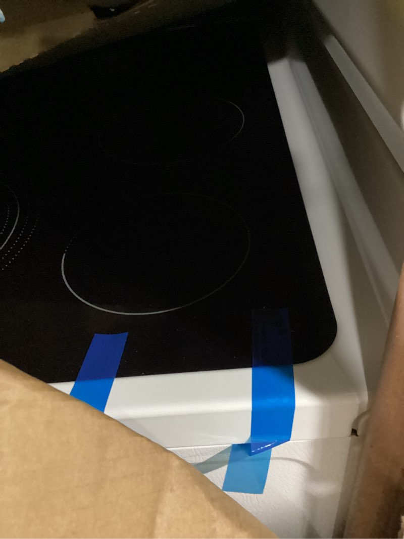 Condition photo showing As Is for frigidaire fcre3062a 30" slide-in electric range, 5.3cu.ft., eventemp™ cooktop element – white