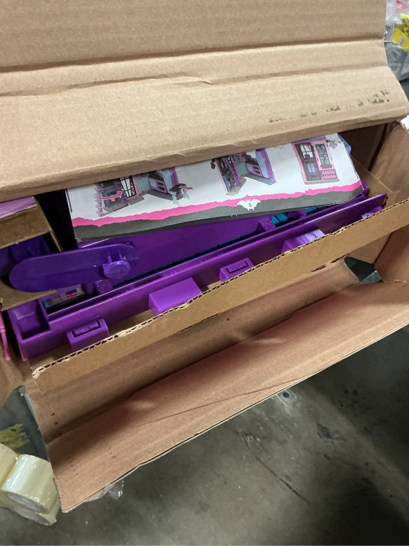 Condition photo showing As Is for Monster High Boo-tique Hotel Doll House, Foldable Playset with Spooky Surprises in Every Room and 13+ Pieces Including Furniture and Accessories