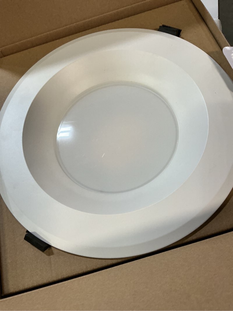 Condition photo showing Good Condition for asd 8 inch commercial canless led downlight, power adjustable 12/20/30w lighting, round dimmable recessed ceiling light fixture, 5 color temperatures 2700k-5000k, 120-277v ic rated ul & energy star white 8 inch 1 pack