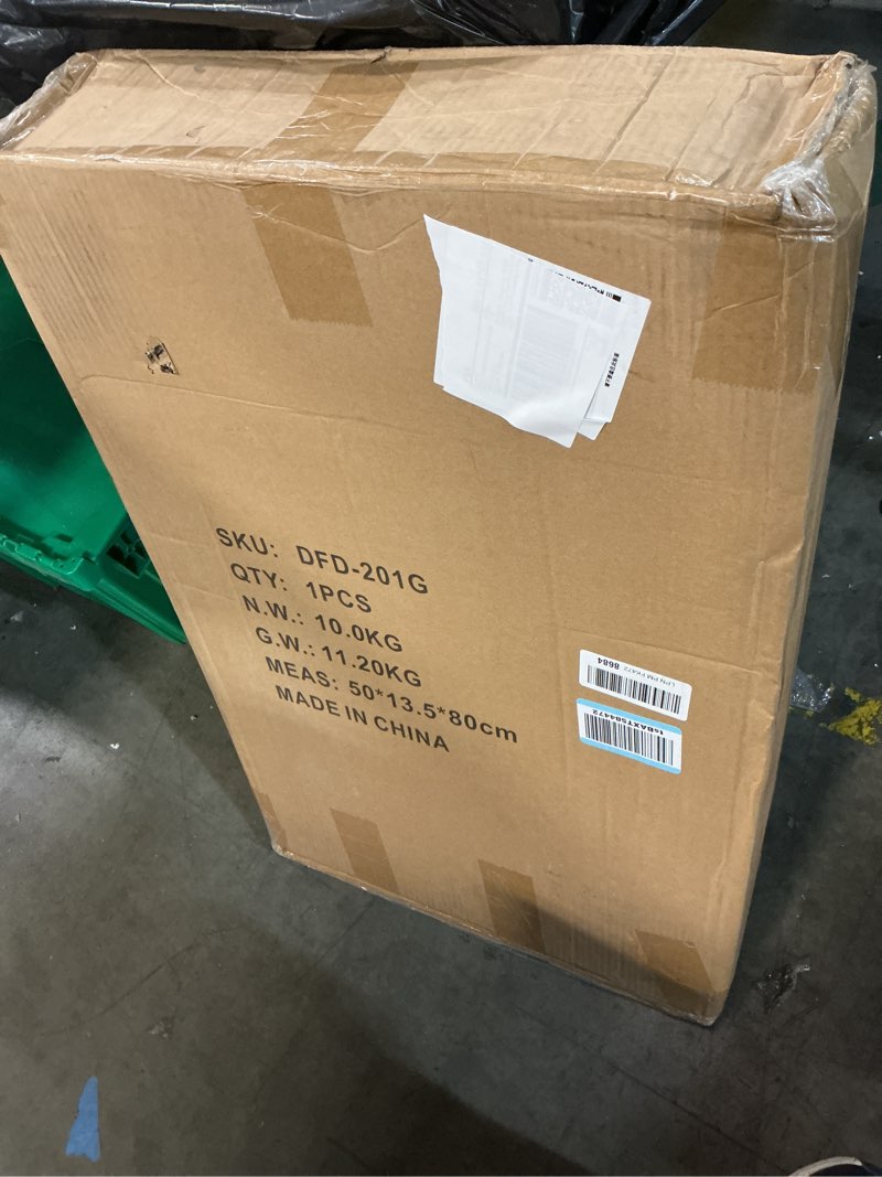 Condition photo showing New/Like New for heavy duty push cart dolly (700 lbs), foldable platform hand truck made with high-strength steel, 2 tier design, moving flatbed cart with wheels for warehouse, garage, workshop, office with logo