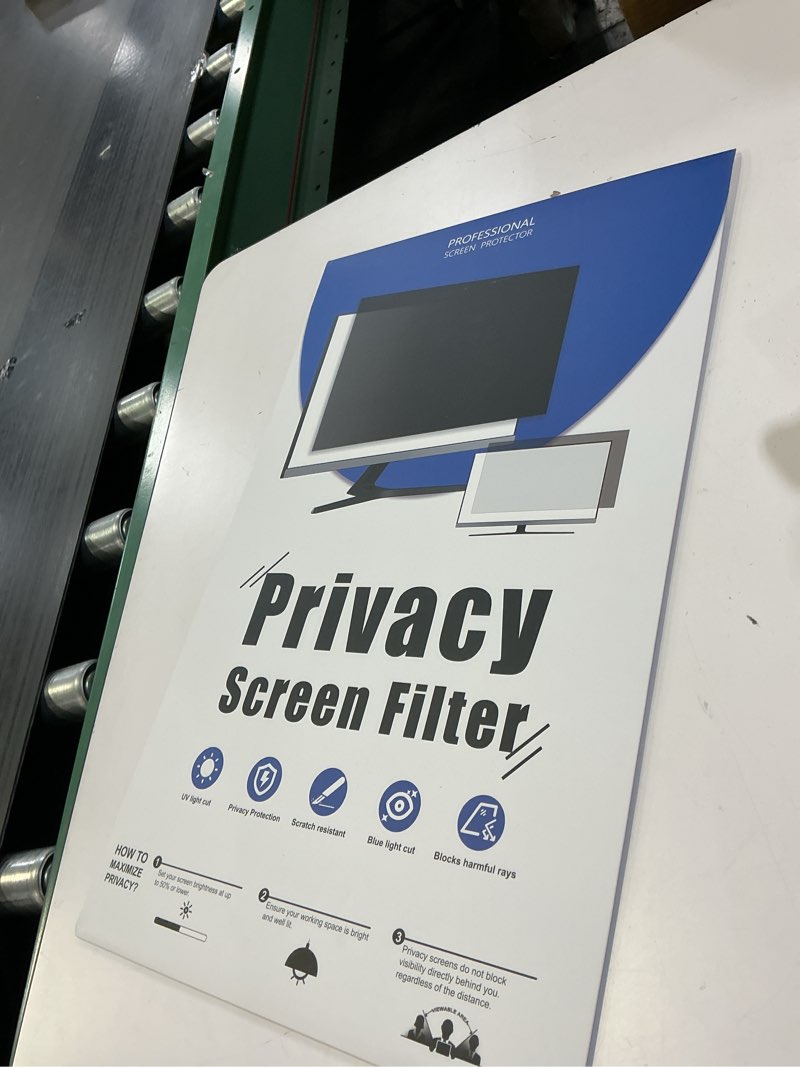 Condition photo showing New/Like New for [2-Pack] 24 Inch Privacy Screen for Computer Monitor 16:9 Aspect Ratio, Eye Protection Anti Blue Light Glare Shield, 24inch Removable Black Blackout Anti Spy Desktop Security Private Filter 24''(16:9)