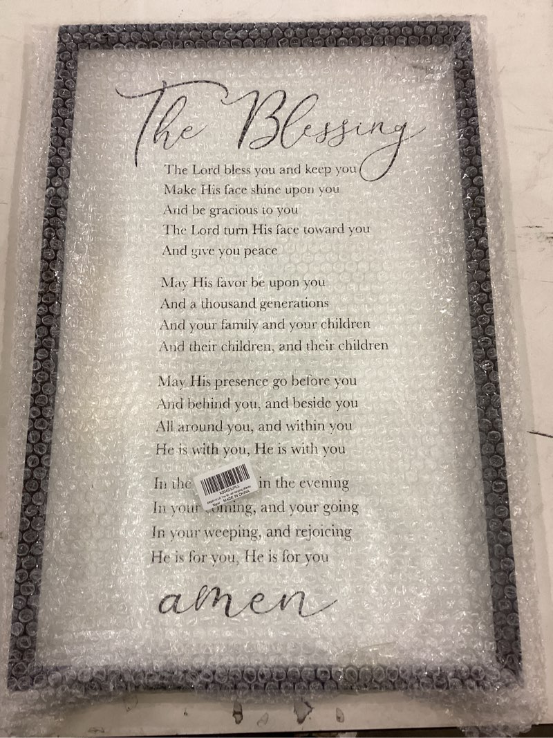 SRSZHIYUE The Blessing Song Lyrics Christian Wall Decor 16"×24" Scripture Amen Quotes Sign Religious