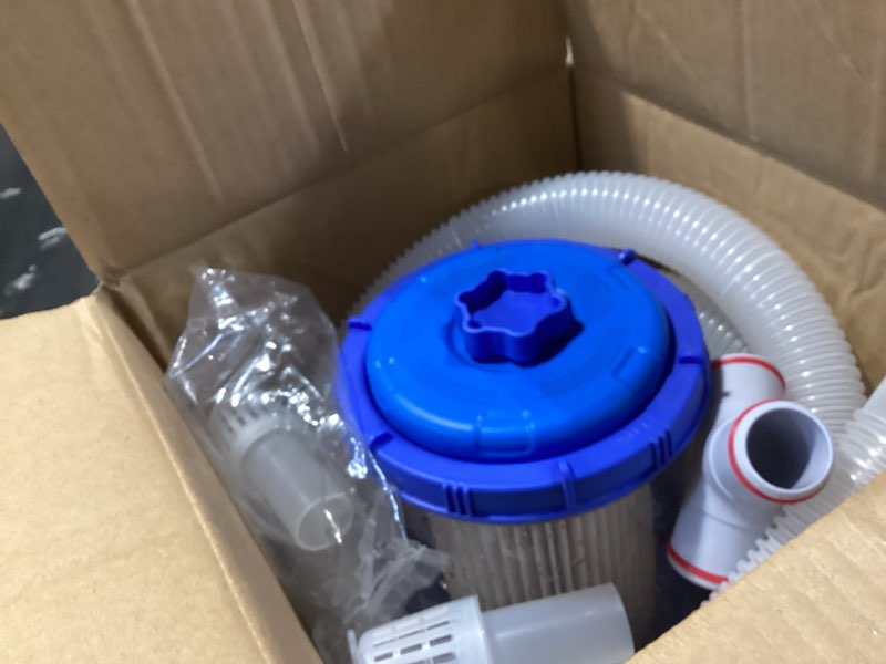 Condition photo showing As Is for kimfilter transparent 1000 gph above ground pool filter pump – easy cartridge status viewing | powerful pool cartridge filter pump system | enhanced circulation & filtration for crystal-clear water deep blue