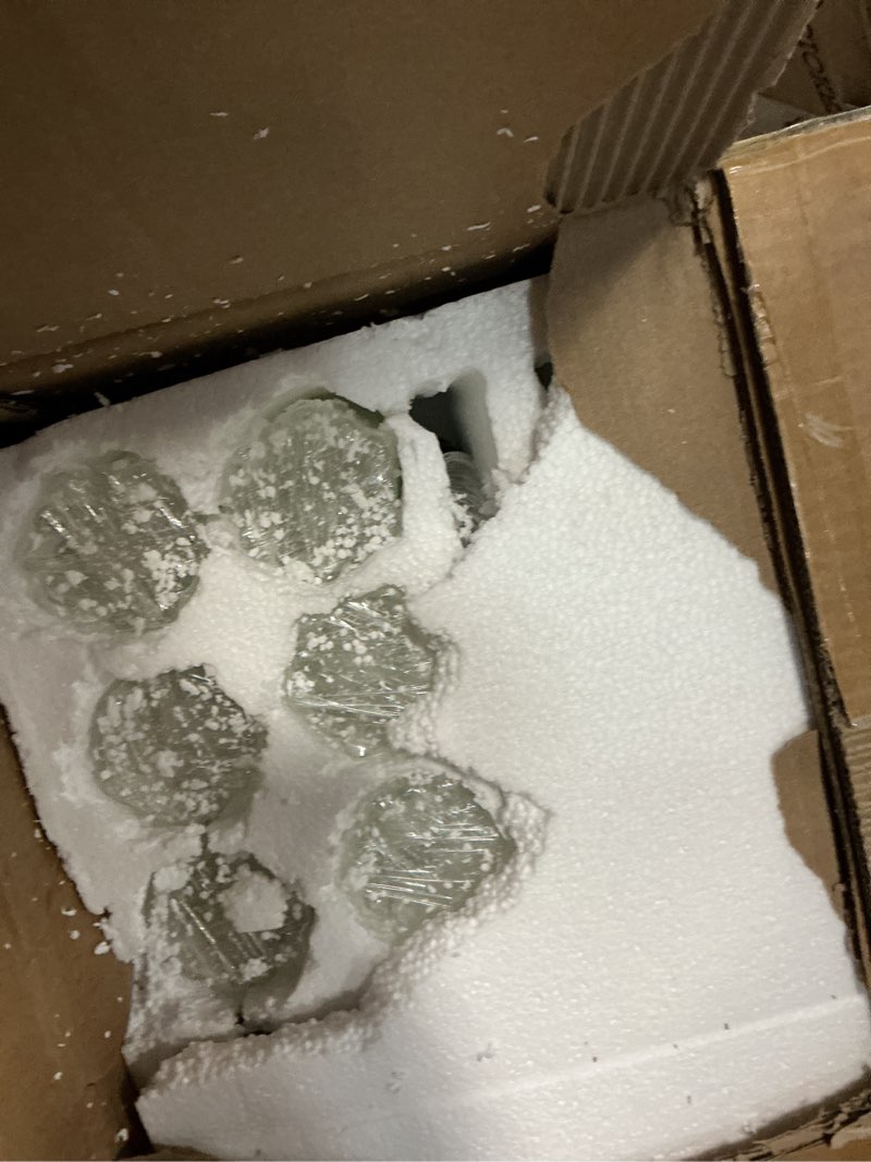 Condition photo showing Good Condition for crystal chandelier 6 lights clear k9 crystal luxury interior decoration ceiling light e12 bulbs crystal pendant lighting fixture for dining room, living room, bedroom (6 lights)