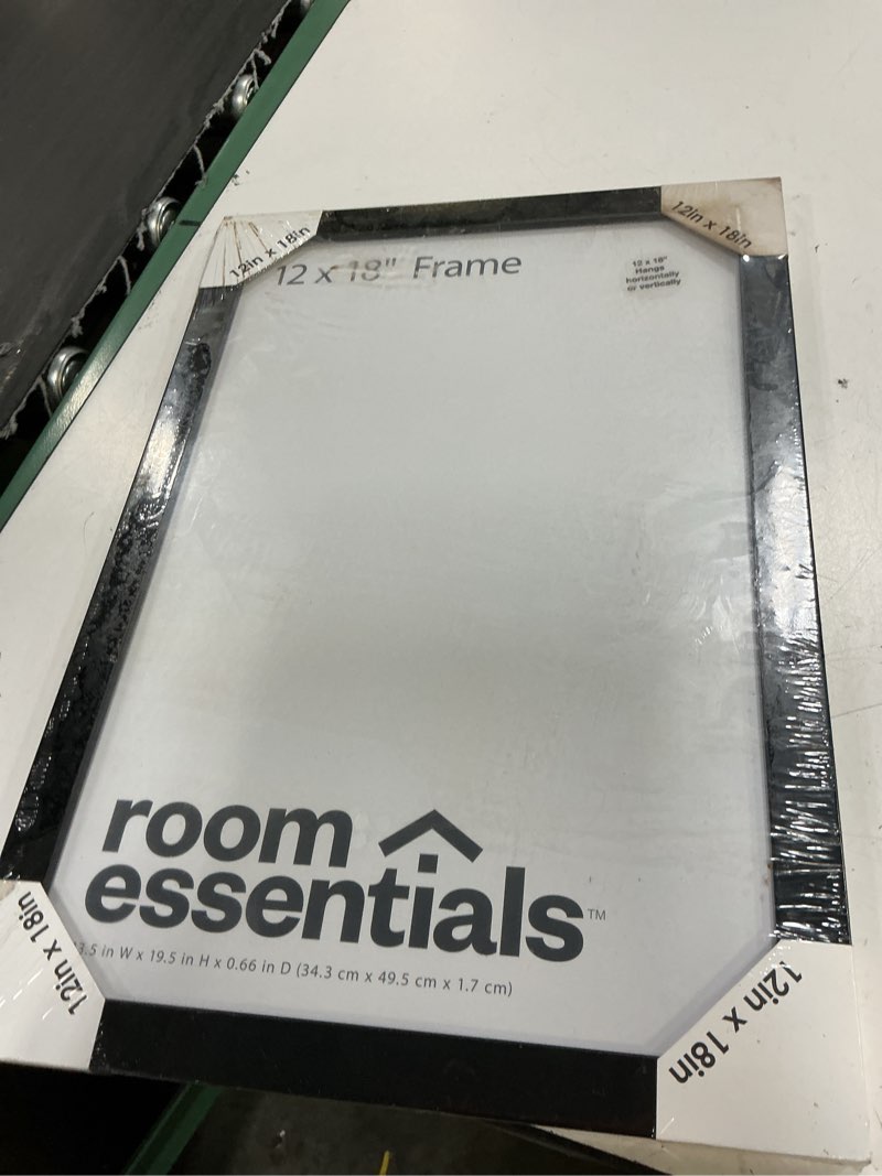 Condition photo showing As Is for 12" x 18" 1" profile poster frame black - room essentials™: modern style, acrylic glazing, wall mount