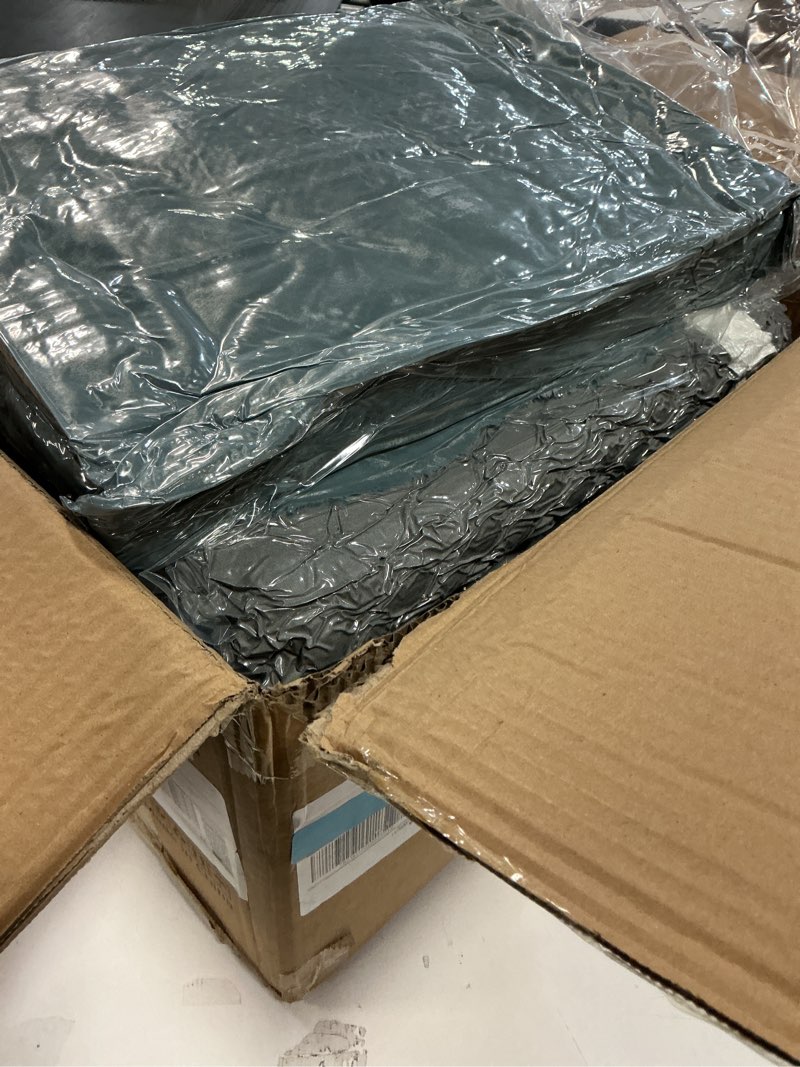 Condition photo showing New/Like New for Human Dog Bed for Adult - Luxury Faux Fur Giant Size Dog Bed with Portable Handle, Egg Orthopedic Foam Bed with Blanket, 72\"x40\"x10\", Grayish Blue Grayish Blue Human Dog Bed?72*40*10?