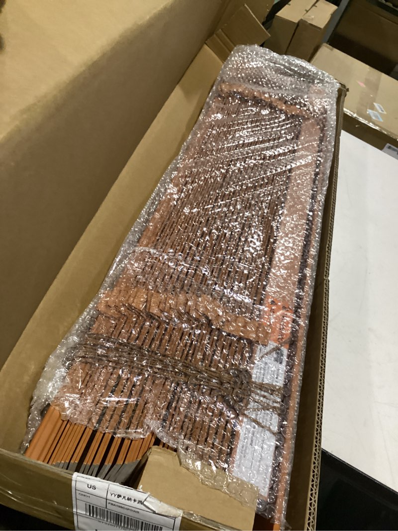 Condition photo showing Good Condition for 2" slats wood blinds for indoor windows with classic valance, custom room darkening solid wooden venetian horizontal blinds & shades for indoor windows, office, living room, bedroom c 34"w x 72"h