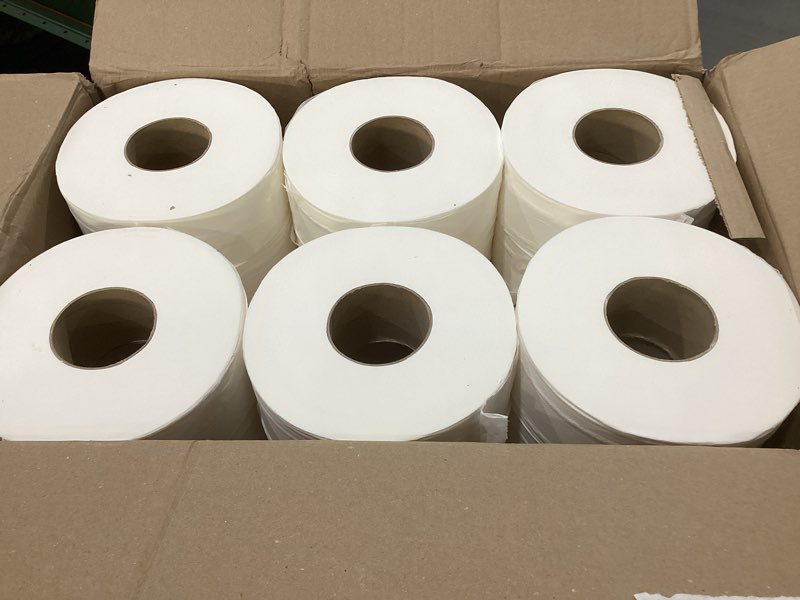 Condition photo showing New/Like New for AmazonCommercial 2-Ply White 9' Jumbo Roll Toilet Paper/Bath Tissue (416972)|Bulk for Business |Septic Safe |Compatible with Universal Dispensers|FSC Certified |1000 feet per Roll (12 Rolls)()