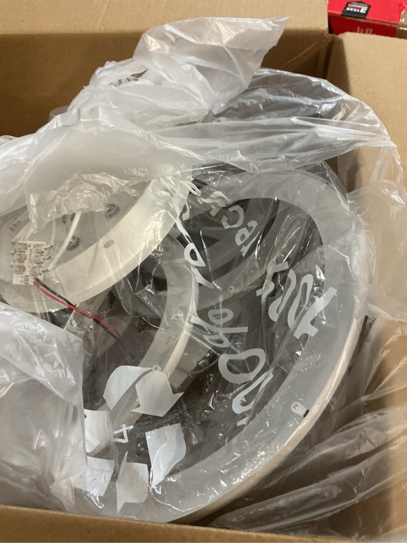 Condition photo showing As Is for Ganeed Dimmable Modern Ceiling Light,Metal Acrylic LED Flush Mount Ceiling Light Fixtures,56W LED Chandelier Light Fixture for Living Room Kitchen Bedroom Dinner Room,3000-6500K 4 Heads/Dimmable