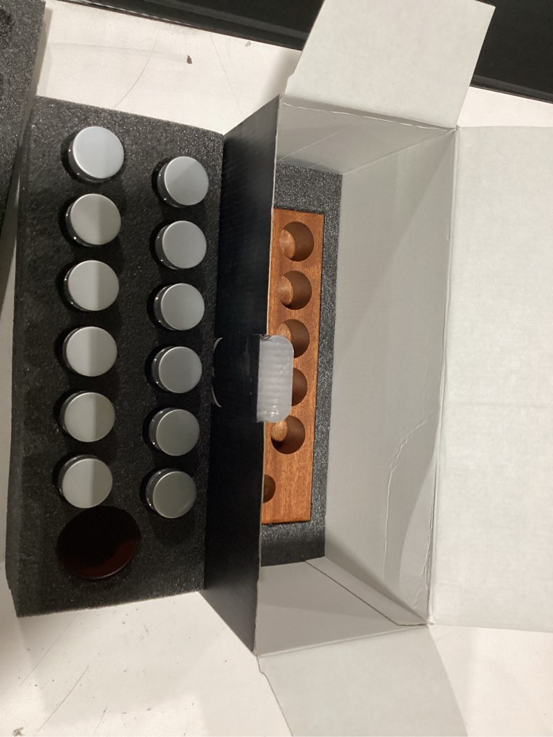 Condition photo showing New/Like New for single dose coffee bean storage tubes coffee bean cellar 10 pcs dosing glass vials with lids (2 oz) wooden display stand and funnel