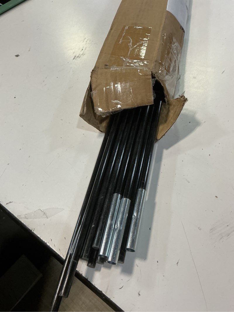 Condition photo showing Good Condition for universal trampoline fiber glass rods to replace the top ring of net enclosure, fiberglass poles for 12/14/15ft frame with tube caps, not for the plastic t connector