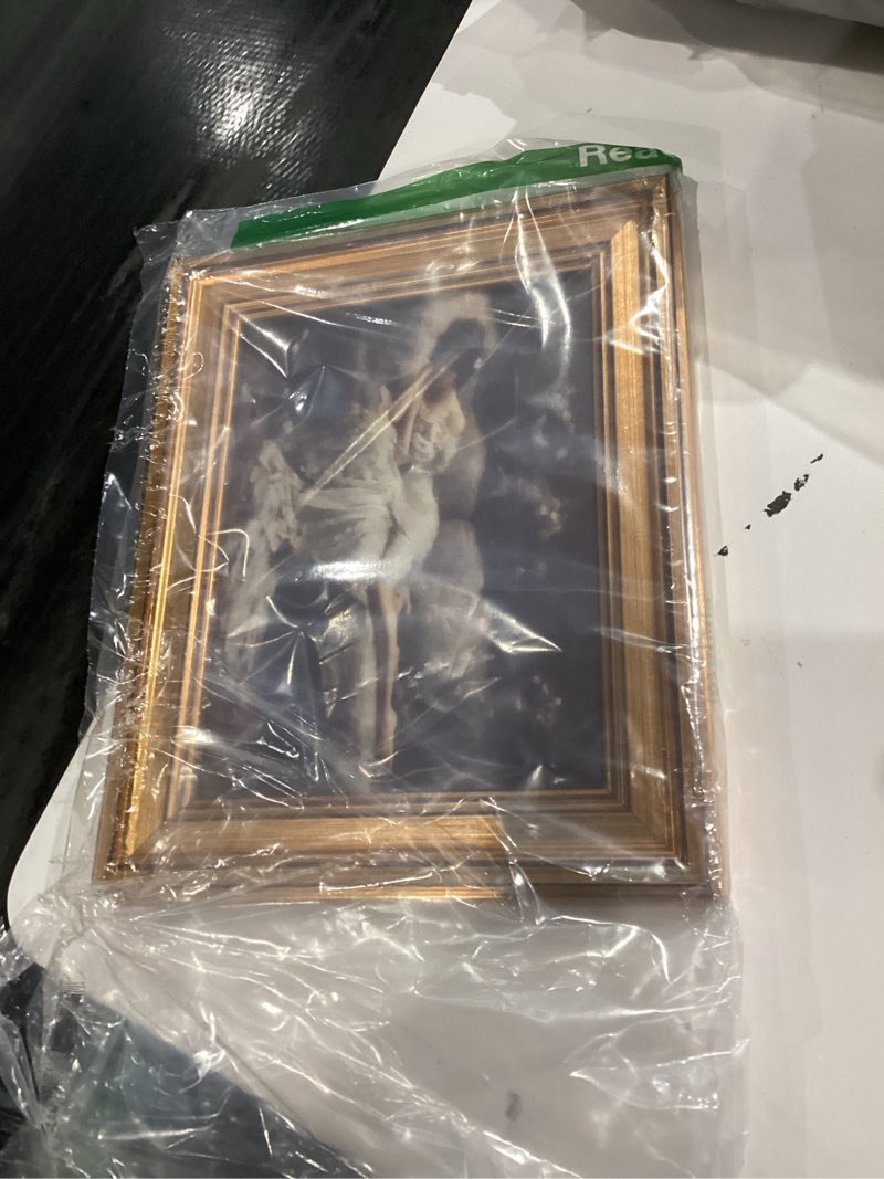 Condition photo showing Good Condition for Gold Framed Wall Art Vintage Canvas Wall Art Tired Woman Moody Victorian Artwork Prints Picture for Living Room Bedroom Farmhouse Bathroom Office Decor, 8x10 Vintage-31 Framed 8x10