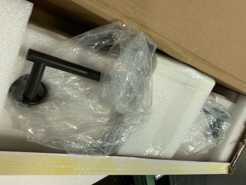 Condition photo showing Good Condition for quoizel seaton vanity light, 21.5 inch 3-light matte black finish with clear seedy glass shade light for bathroom, bedroom, or kitchen