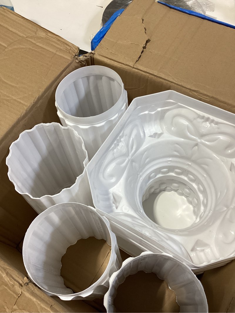 Condition photo showing Good Condition for 2 pcs wedding roman column greek pillars stand plastic wedding pillars columns for ceremony flowers plant holder for ceremony event party (vintage,10.63 x 10.63 inches) 10.63 x 10.63 inches vintage 2