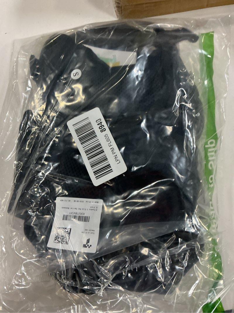 Condition photo showing New/Like New for Pawaboo Pet Carrier Backpack, Adjustable Pet Front Cat Dog Carrier Backpack Travel Bag, Legs Out, Easy-Fit for Traveling Hiking Camping for Small Medium Dogs Cats Puppies, Small, Black A-Black Small (Pack of 1)