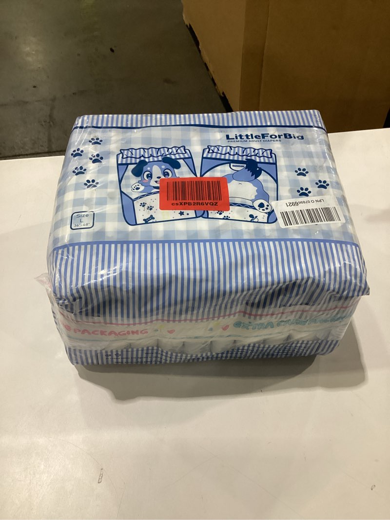 Littleforbig Adjustable Hook-and-Loop Fastener Closure Adult Printed Cloth Back Diaper 10 Pieces - L