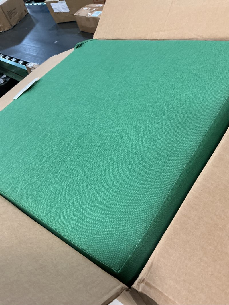 Condition photo showing Good Condition for arden outdoor foam deep seat cushion set, 24x24, premium high-density foam, never flattens, weather-proof for patio chair sofa couch, bright moss green leala