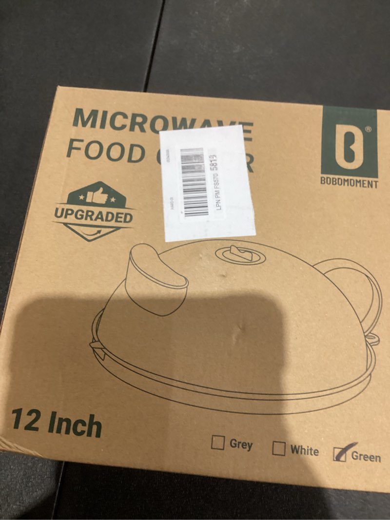 Condition photo showing New/Like New for Microwave Splatter Cover with Water Steamer, Upgraded Microwave Cover for Food with Handle, Clear Plate Covers, Splatter Guard, Kitchen Essentials Gadgets, House Warming Gifts New Home, 12 Inch 12inch Green