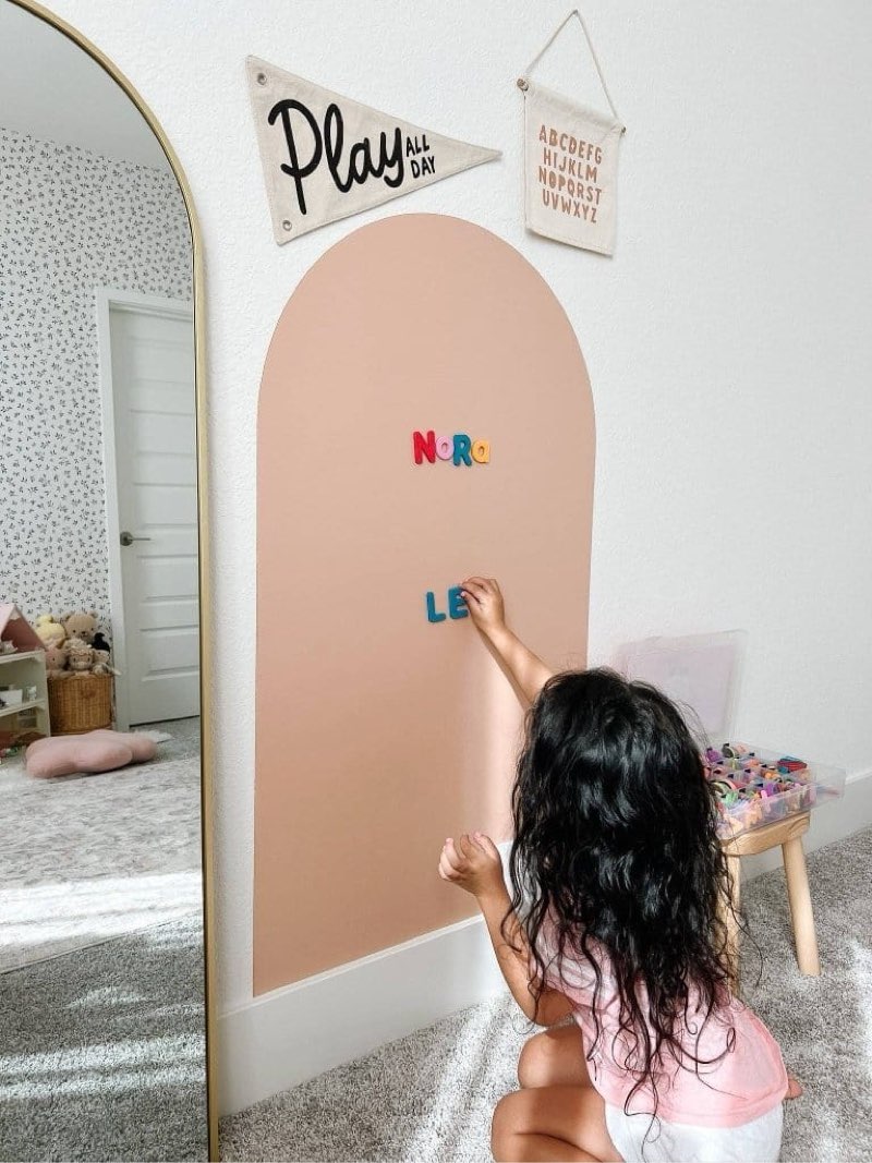 heatpomelo arch magnetic wall decal - 48" x 24" matte finish chalkboard sticker for wall - magnetic 