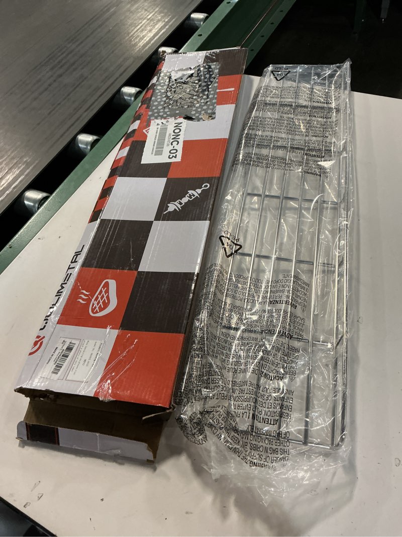 Condition photo showing New/Like New for qulimetal stainless steel grill warming rack for weber genesis ii 300 series gas grills, genesis ii e-310, ii e-315, ii e-330, ii e-335, ii s-310, ii s-335 series, replacement parts for weber 66044 ss201-one-piece fits genesis ii/ii lx 300