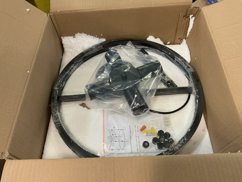 Condition photo showing Good Condition for 16'' Semi Flush Mount Ceiling Light 4-Light Industrial Light Fixtures Ceiling Mount Black Chandelier Light Fxiture for Kitchen Dining Room Entryway Bedroom Living Room Dia.16"-Round