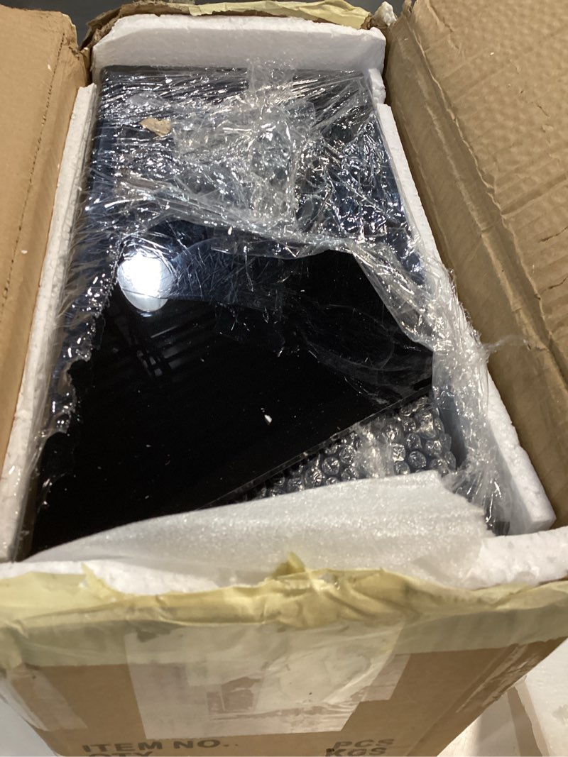 Condition photo showing As Is for geelin 6 pack acrylic risers for display acrylic cube boxes risers display stands with hollow bottoms decorative stand for jewelry candy table decor 6 sizes(black,7 to 12 inch,square) 7 to 12 inch square black