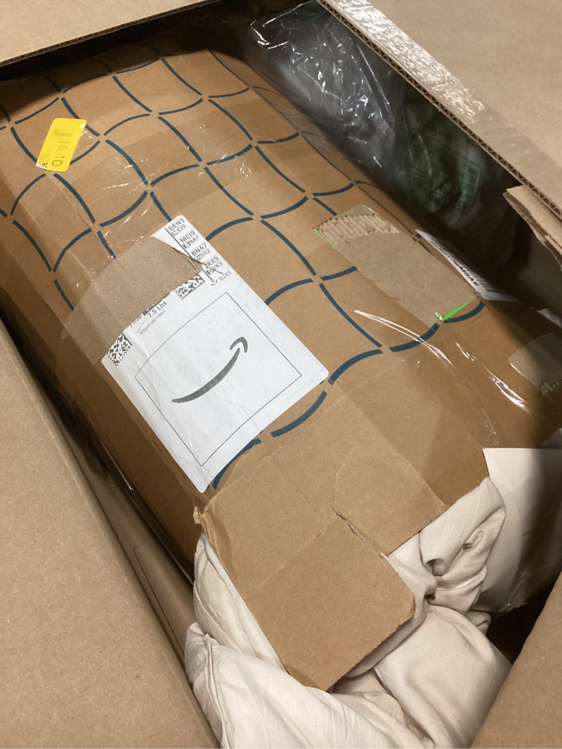 Condition photo showing As Is for bedsure king comforter set, beige soft prewashed bedding for all seasons, 3 pieces gentlesoft™ bed set, 1 lightweight comforter (104"x90") and 2 pillowcases (20"x36") king(104"x90") 01 - beige