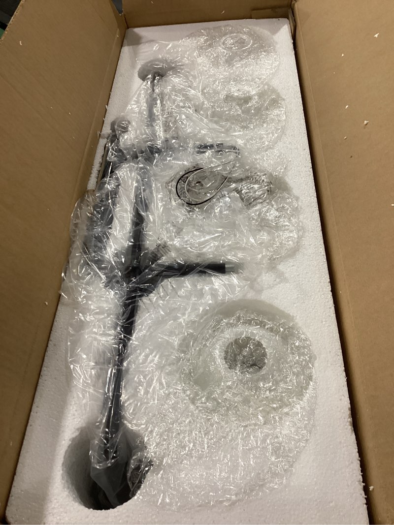 Condition photo showing New/Like New for TETOTE 4-Light Modern Bathroom Light Fixtures, 4 Light Vanity Lights Over Mirror Black Wall Lamp with Frosted Glass for Bathroom, Mirror, Living Room, Bedroom, Hallway 4-Light Black