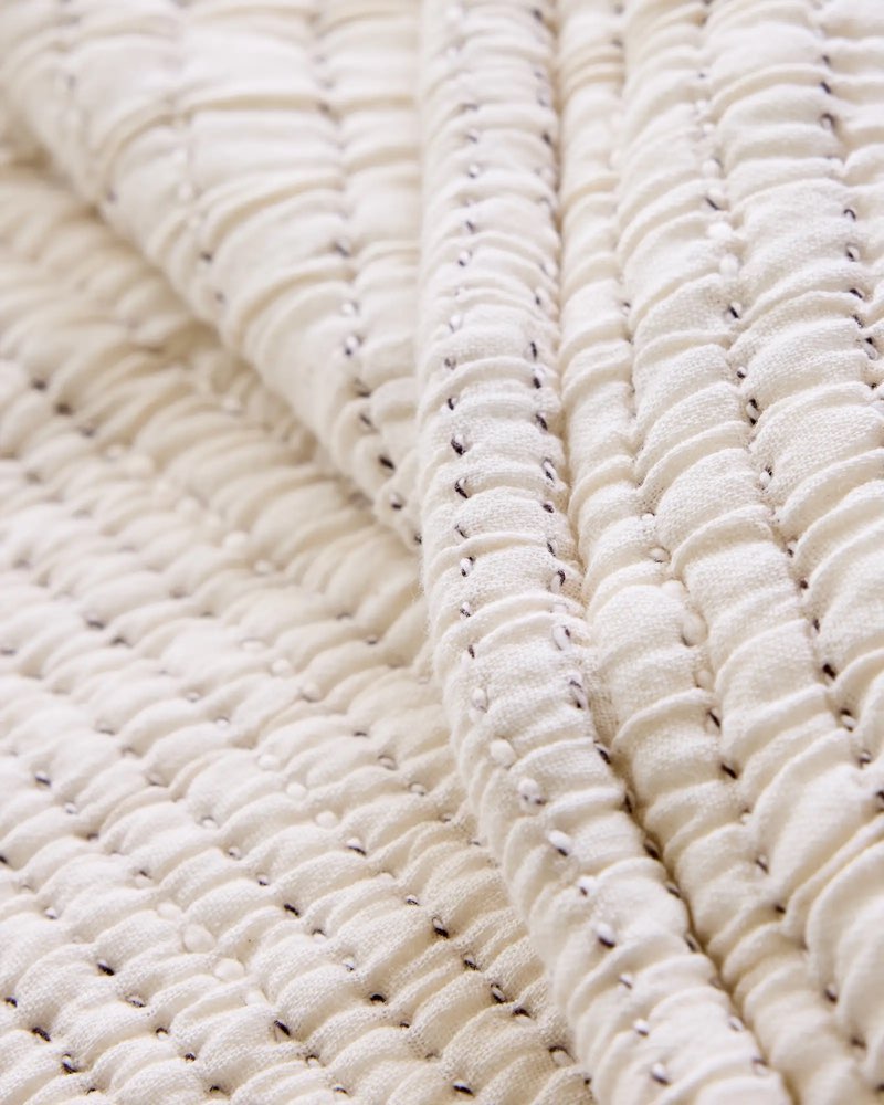 organic cotton channel stitch coverlet size 68in x 86in