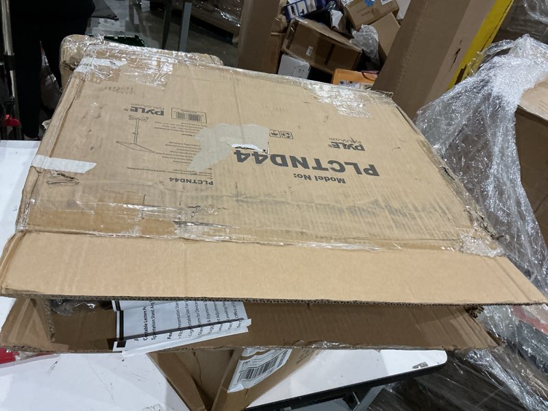 Condition photo showing Good Condition for (used)pyle portable floor lectern podium stand-height adjustable steady standing design teacher speaker lecture classroom presentation stand, laptop computer book holder w/ slanted top shelf plctnd44,black