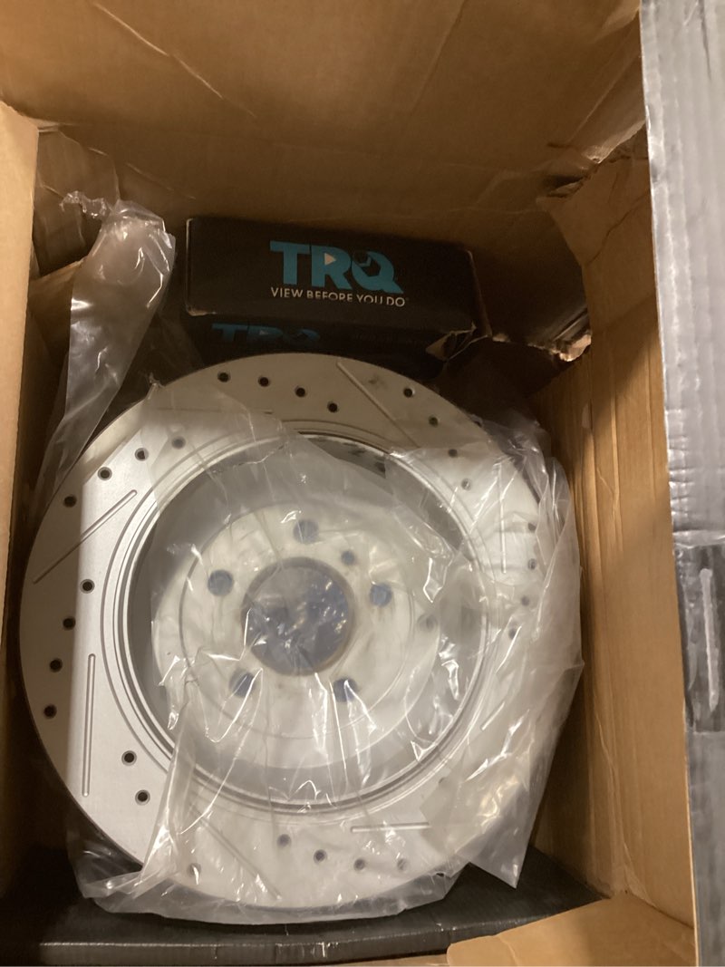 TRQ Rear Brake Pad & Rotor Kit Performance Semi-Metallic Premium G-Coated Compatible with 07-09 GL32