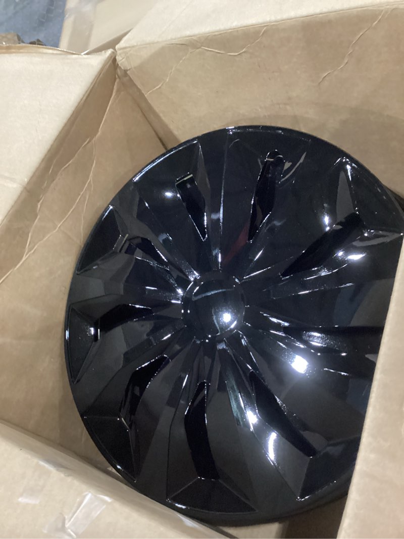 Condition photo showing Good Condition for Hubcap Wheel Cover Replacement R17 Hub Caps Universal-Fit Steel Wheel Rim Cover ABS Material Exterior Accessories for Most Car Truck SUV -Set of 4?17-inch?Black? TT-Black 17-inch