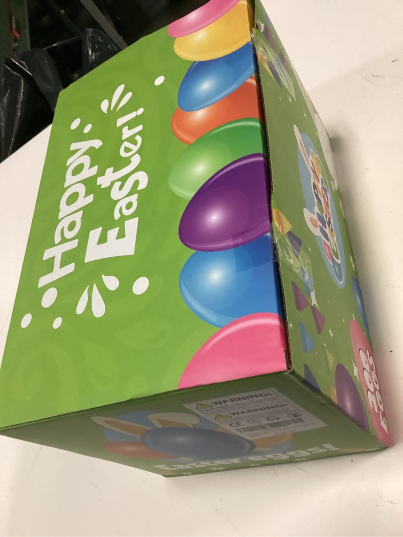 Condition photo showing New/Like New for 200 pcs 2.4" colorful fillable easter eggs with 6 surprise golden eggs, plastic easter egg empty for easter egg hunt party favors kids easter basket stuffers fillers classroom prizes for boys girls 200 pack 2.4 inch eggs