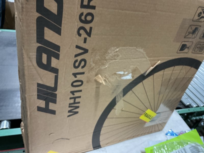 Condition photo showing Good Condition for Hiland 26" 27.5" 28" x1.75" Alloy Bike Rim for 1.75 to 2.215 Inch Wide Tire, Front & Back MTB Wheelset with 7 Speed Freewheel, Bolt On Axle, Bicycle Accessories for Adult Bikes 26 in rear rim