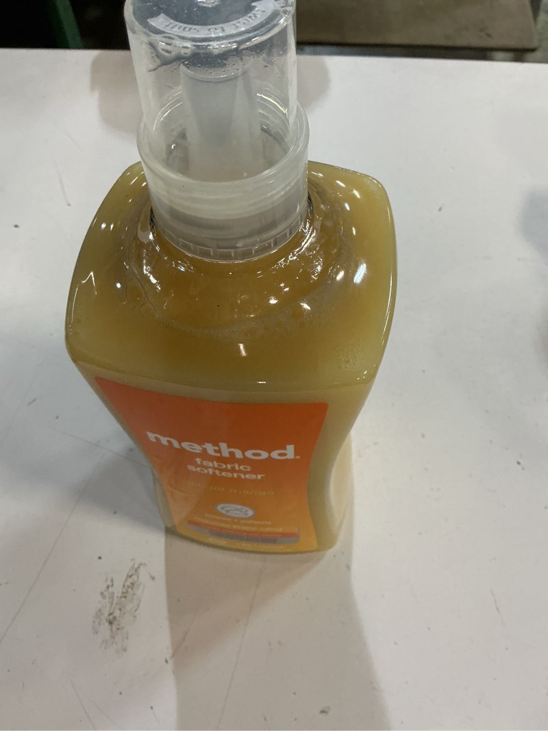 Condition photo showing New/Like New for method ginger mango liquid fabric softener 45 loads - 53.5 fl oz